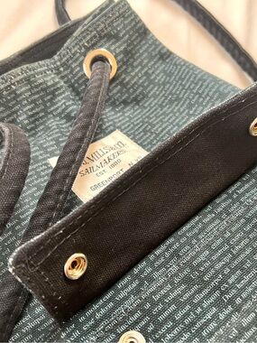 Band of Outsiders Wm. J. Mills Navy Duck Canvas Lorem Ipsum Yacht Sailing Bag